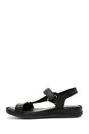 Women's Black Leather Comfort Sandals | Derimod Women's Black Leather Comfort Sandals | Derimod
