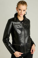 Vera Women's Leather Jacket | Derimod Vera Women's Leather Jacket | Derimod
