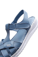 Kadın Mavi Deri Comfort Sandalet | Derimod Kadın Mavi Deri Comfort Sandalet | Derimod