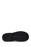 Women's Black Leather Zippered Flat Boots | Derimod Women's Black Leather Zippered Flat Boots | Derimod
