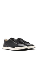 Men's Black Lace-up Leather Sneaker | Derimod Men's Black Lace-up Leather Sneaker | Derimod