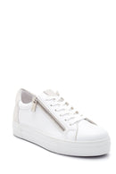 Women's Leather Zipper Detailed Sneaker | Derimod Women's Leather Zipper Detailed Sneaker | Derimod