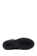 Women's Black Thick Soled Leather Boots | Derimod Women's Black Thick Soled Leather Boots | Derimod