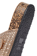 Women's Gold Stone Slippers | Derimod Women's Gold Stone Slippers | Derimod