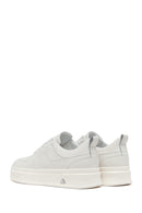 Men's White Lace-Up Thick-Soled Leather Sneakers | Derimod Men's White Lace-Up Thick-Soled Leather Sneakers | Derimod