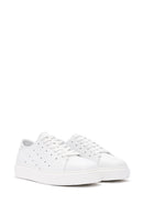 Erkek Beyaz Bağcıklı Kalın Tabanlı Deri Sneaker | Derimod Erkek Beyaz Bağcıklı Kalın Tabanlı Deri Sneaker | Derimod