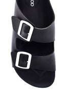 Women's Black Double Buckle Slippers | Derimod Women's Black Double Buckle Slippers | Derimod