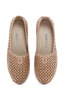 Kadın Bej Kalın Tabanlı Deri Comfort Loafer | Derimod Kadın Bej Kalın Tabanlı Deri Comfort Loafer | Derimod