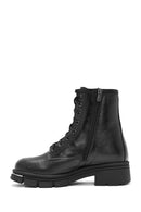 Women's Black Zippered Leather Boots | Derimod Women's Black Zippered Leather Boots | Derimod