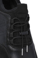 Erkek Siyah Bağcıklı Deri Casual Sneaker | Derimod Erkek Siyah Bağcıklı Deri Casual Sneaker | Derimod