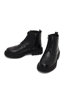 Men's Black Zippered Leather Boots | Derimod Men's Black Zippered Leather Boots | Derimod