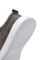 Men's Gray Lace-Up Suede Leather Sneaker | Derimod Men's Gray Lace-Up Suede Leather Sneaker | Derimod
