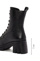 Women's Black Zippered Thick Heeled Leather Boots | Derimod Women's Black Zippered Thick Heeled Leather Boots | Derimod