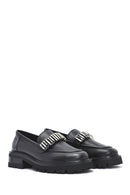 Woman Black Accessory Leather Masculine Loafer | Derimod Woman Black Accessory Leather Masculine Loafer | Derimod