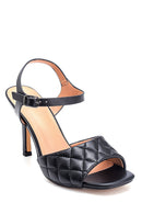 Women's Quilted Casual Heeled Sandals | Derimod Women's Quilted Casual Heeled Sandals | Derimod