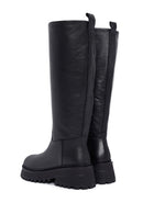 Women's Black Zippered Leather Boots | Derimod Women's Black Zippered Leather Boots | Derimod
