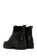 Women's Black Zippered Leather Boots | Derimod Women's Black Zippered Leather Boots | Derimod