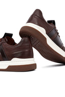 Erkek Kahverengi Bağcıklı Deri Sneaker | Derimod Erkek Kahverengi Bağcıklı Deri Sneaker | Derimod