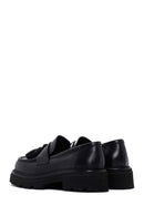 Women's Black Tassel Leather Masculine Loafer | Derimod Women's Black Tassel Leather Masculine Loafer | Derimod