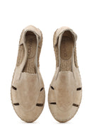 Woman Beige Suede Leather Espadrille Sandals | Derimod Woman Beige Suede Leather Espadrille Sandals | Derimod