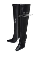 Women's Black Leather Heeled Boots | Derimod Women's Black Leather Heeled Boots | Derimod