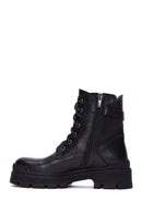 Women's Black Leather Thick Soled Boots | Derimod Women's Black Leather Thick Soled Boots | Derimod