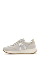 Women's Beige Lace-up Leather Sneaker | Derimod Women's Beige Lace-up Leather Sneaker | Derimod