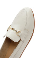 Kadın Krem Deri Maskülen Loafer | Derimod Kadın Krem Deri Maskülen Loafer | Derimod