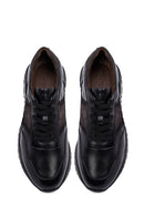 Erkek Siyah Bağcıklı Kalın Tabanlı Deri Casual Sneaker | Derimod Erkek Siyah Bağcıklı Kalın Tabanlı Deri Casual Sneaker | Derimod