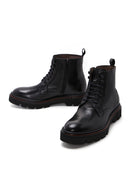 Men's Black Leather Zippered Casual Boots | Derimod Men's Black Leather Zippered Casual Boots | Derimod