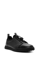 Erkek Siyah Bağcıklı Deri Sneaker | Derimod Erkek Siyah Bağcıklı Deri Sneaker | Derimod