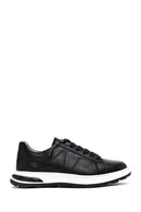Men's Black Lace-up Thick-Sole Leather Sneaker | Derimod Men's Black Lace-up Thick-Sole Leather Sneaker | Derimod