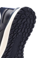 Erkek Lacivert Bağcıklı Deri Sneaker | Derimod Erkek Lacivert Bağcıklı Deri Sneaker | Derimod