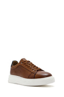 Erkek Taba Bağcıklı Kalın Tabanlı Deri Sneaker | Derimod Erkek Taba Bağcıklı Kalın Tabanlı Deri Sneaker | Derimod