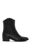 Women's Black Leather Cowboy Boots | Derimod Women's Black Leather Cowboy Boots | Derimod