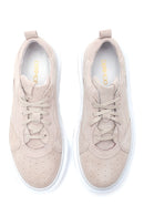 Women's Leather Suede High Sole Sneaker | Derimod Women's Leather Suede High Sole Sneaker | Derimod