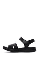 Kadın Siyah Deri Comfort Sandalet | Derimod Kadın Siyah Deri Comfort Sandalet | Derimod