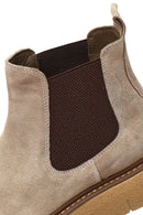 Men's Mink Thick-Soled Suede Leather Chelsea Boot | Derimod Men's Mink Thick-Soled Suede Leather Chelsea Boot | Derimod