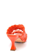 Women's Orange Braided Heeled Slippers | Derimod Women's Orange Braided Heeled Slippers | Derimod