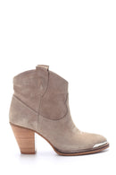 Women's Suede Leather Heeled Boots | Derimod Women's Suede Leather Heeled Boots | Derimod
