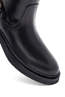 Woman Black Zippered Leather Boat | Derimod Woman Black Zippered Leather Boat | Derimod