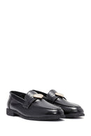 Kadın Siyah Aksesuar Detaylı Deri Maskülen Loafer | Derimod Kadın Siyah Aksesuar Detaylı Deri Maskülen Loafer | Derimod