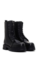 Women's Black Zippered Leather Boots | Derimod Women's Black Zippered Leather Boots | Derimod