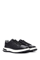 Men's Black Lace-up Thick-Sole Leather Sneaker | Derimod Men's Black Lace-up Thick-Sole Leather Sneaker | Derimod