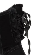 Women's Black Zippered Suede Boots | Derimod Women's Black Zippered Suede Boots | Derimod