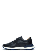 Men's Navy Blue Leather Sneaker | Derimod Men's Navy Blue Leather Sneaker | Derimod