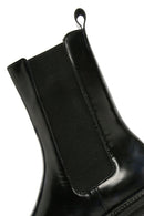 Women's Navy Blue Leather Chelsea Boots | Derimod Women's Navy Blue Leather Chelsea Boots | Derimod