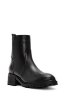 Women's Black Zippered Leather Boots | Derimod Women's Black Zippered Leather Boots | Derimod