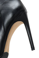 Women's Black Leather Heeled Boots | Derimod Women's Black Leather Heeled Boots | Derimod