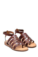 Women's Casual Leather Sandals with Flip Flop Detail | Derimod Women's Casual Leather Sandals with Flip Flop Detail | Derimod